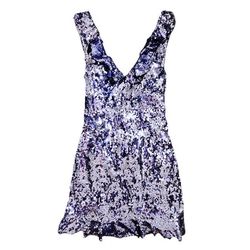 FREE PEOPLE Purple Sequin Siren Mini Dress Womens Size 10
