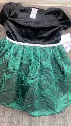 Green/black youth dress