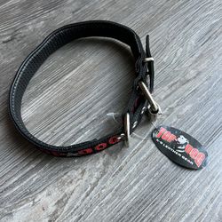 Top Dog K-9 Leather Collar Padded Chrome Star 