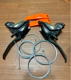 Shimano Altus 3x8 bike shifter brake pods + cables