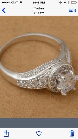 GORGEOUS STERLING SILVER CUBIC ZIRCONIA LADIES RING SIZES 7 & 8