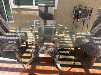 Glass patio table