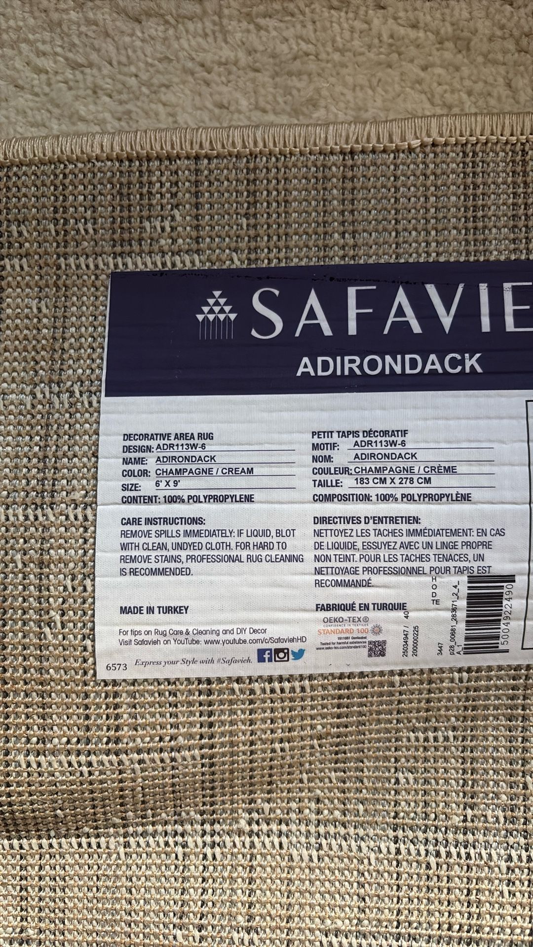 Safavieh 6x9 Rug, Never Used Too Small For My Room