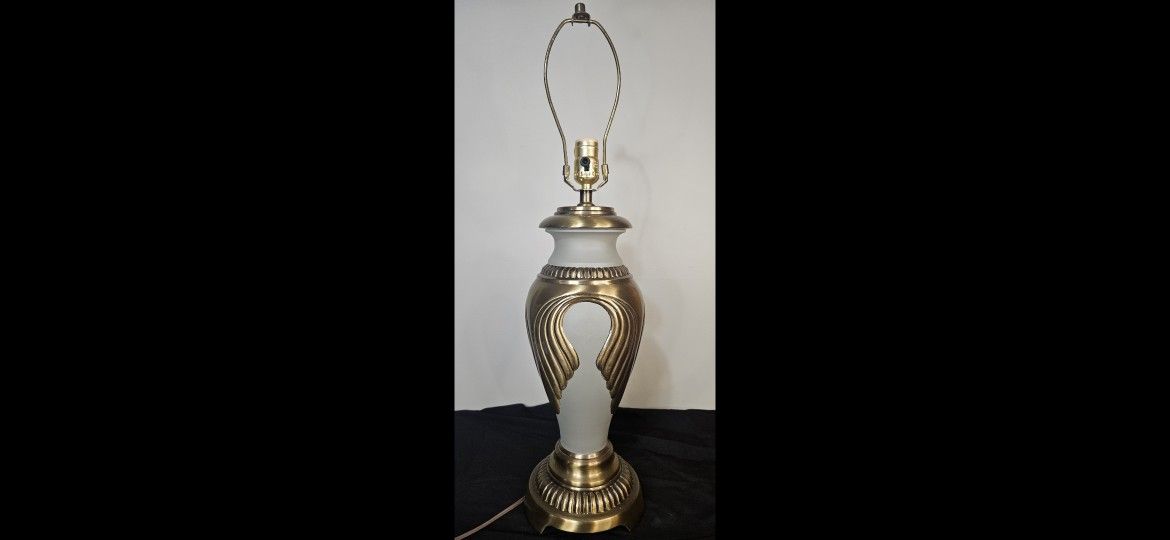 Gorgeous Roman Inspired Brass & Painted Table Lamp