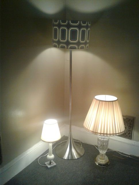 Floor lamp and tow table lamps