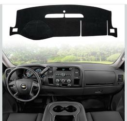 Dashboard Dash Cover Mat for 2007-2013 Chevy Chevrolet Silverado 1 3500 LTZ Polyester Custom Fit Silverado Dash Cover with Two Glove Boxes Bla