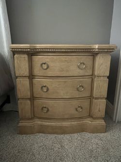2 Beautiful  wood nightstands with granite top inlay