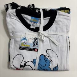 2010 The Smurfs Men’s Sleep Set, Flannel Pants & Shirt, Size XL, NEW!