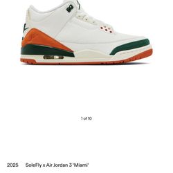 Jordan Retro 3 Solefly Miami Sz 11
