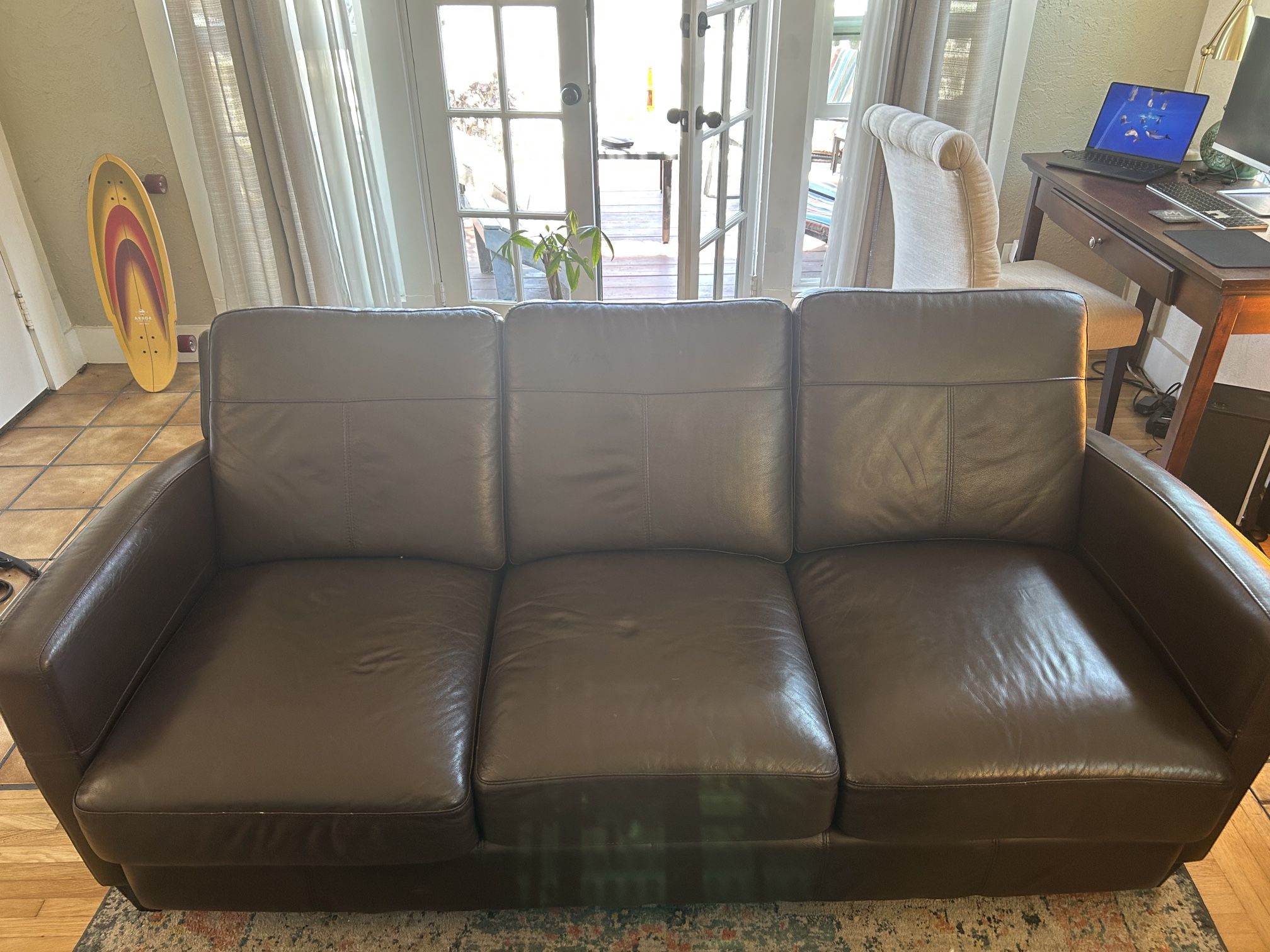 Brown Leather Couch