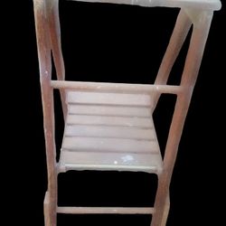 vintage wood platform ladder -

