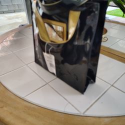 Macy's Vintage Faux Patent Black  Tote bag Small