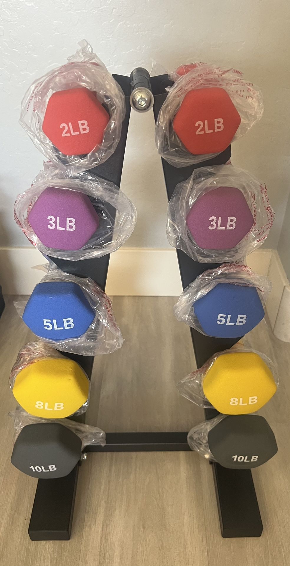 Neoprene Dumbbell Set With Rack