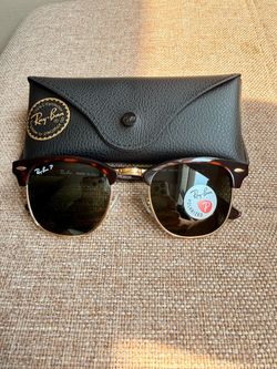 Ray-Ban RB3016 Clubmaster Polarized Tortoise Gold Sunglasses