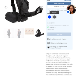 Brand New Freeloader Child Carrier