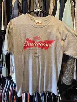 Vintage - Dale Jr. #8 Budweiser Beer, Winners Circle  (Large) Grey T-Shirt. Mint Condition.