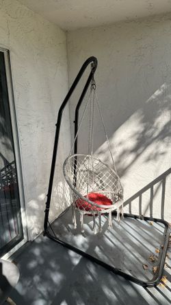 Outdoor hanging chair. In normal used condition.