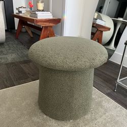 Bouclé ottoman/stool $40