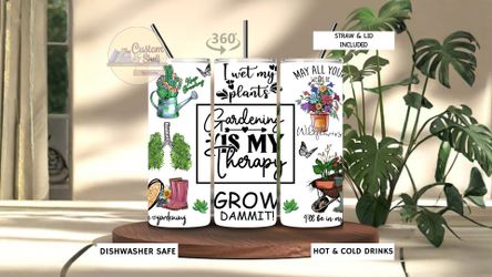 Gardening Is My Therapy 20 Oz Stainless Steel Tumbler (READ DESCRIPTION)