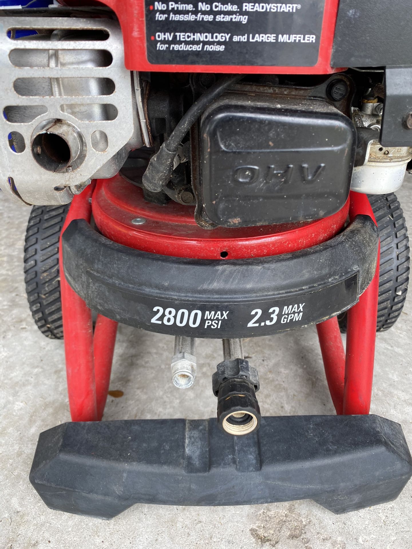 Troy Bilt Gas Pressure Washer 2800 PSI (not running) Read Description