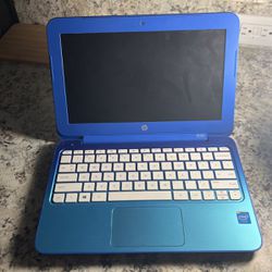 Blue HP notebook Laptop