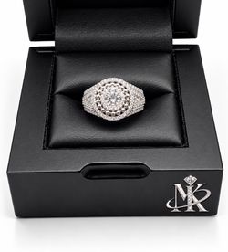 925 Sterling Silver 2.00CTW MOISSANITE around Men’s Ring Size 9 or 10
