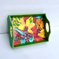 Colorful Floral Decorative Tray
