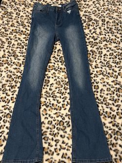 Olevey Blue Denim Flare Jeans
