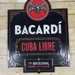 BACARDI RUM & COKE 23 X 18 Large Metal Bar Sign Advertising Man Cave Decor BAT