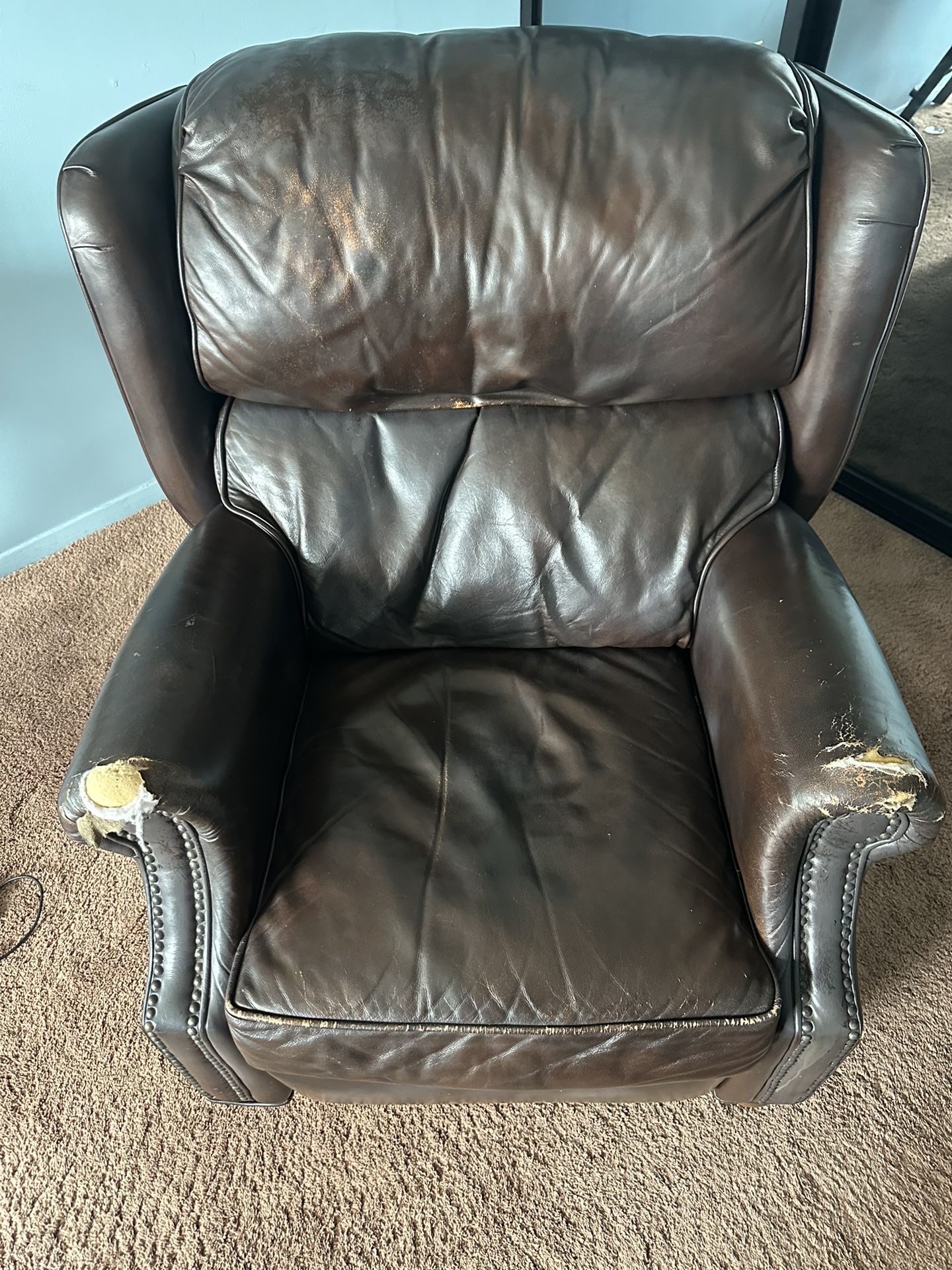 “Beat Up” but Comfy Leather Chair That Reclines !