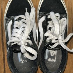 VANS Old Skool Black & White Shoe Pre Owned Sz 3.5 Mens Women 5