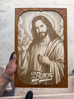 17.5” x 11.5” Los Bukis “Patron Saint of Heartbreak” Layered Wood Art