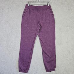 Time and Tru Women's Fleece Cinch Pants Purple Oxford Size S(4-6)