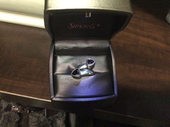 Sterling silver garnet ring