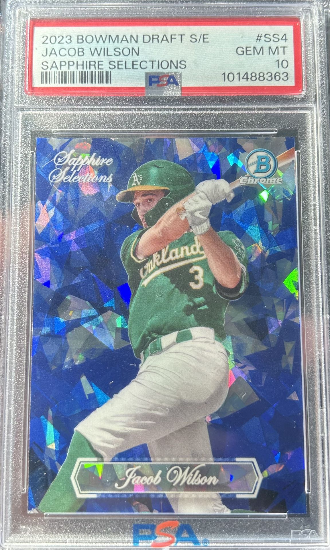 2023 Bowman Chrome Sapphire Jacob Wilson PSA 10 Rookie