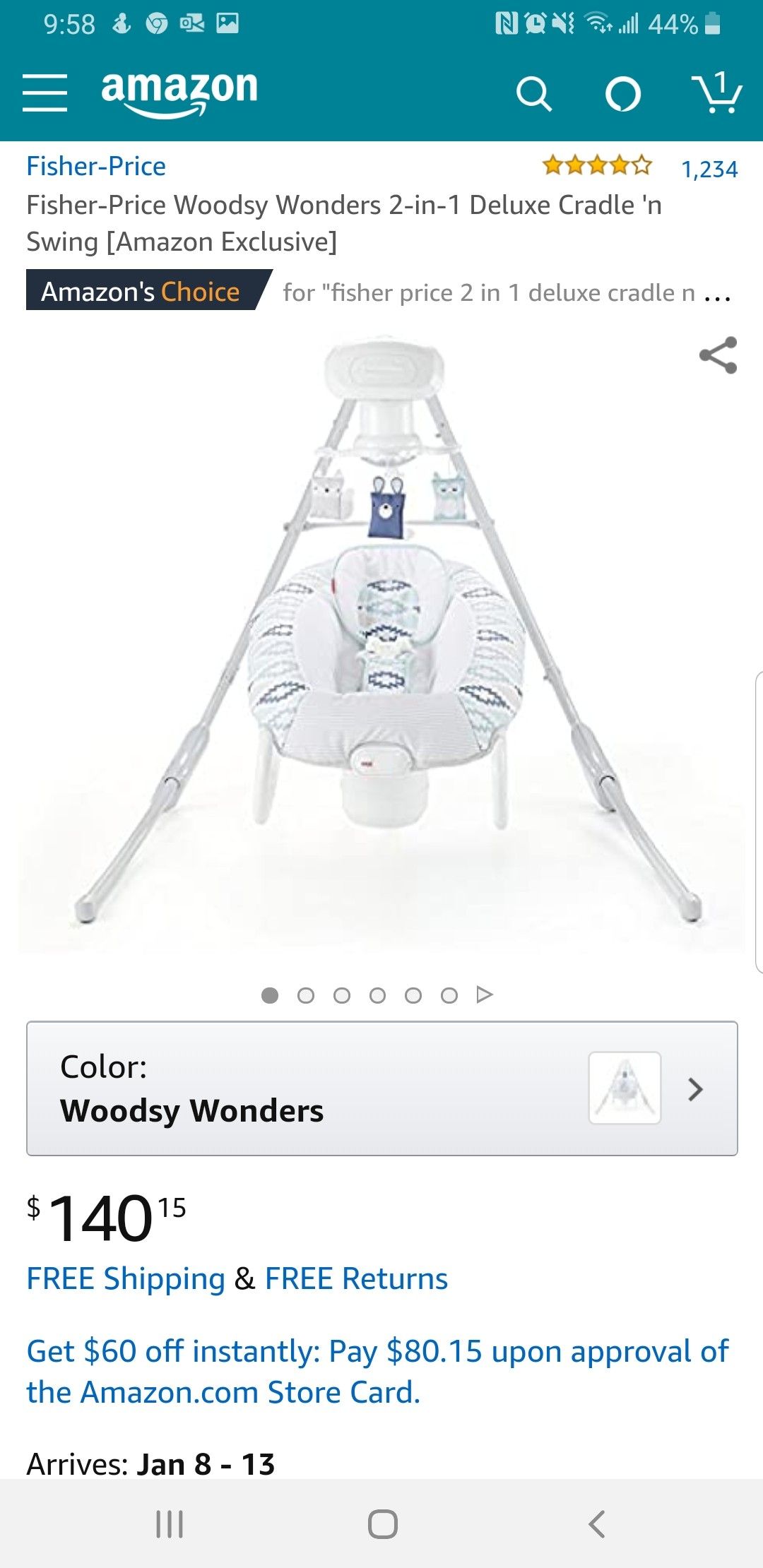 Fisher Price 2 in 1 Deluxe Cradle n Swing