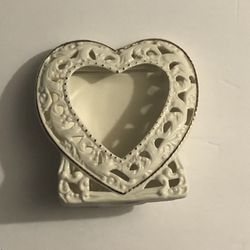 Vintage Porcelain Heart Picture Frame