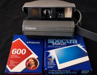 Polaroid Spectra Instant Camera + Vintage Spectra Platinum Film