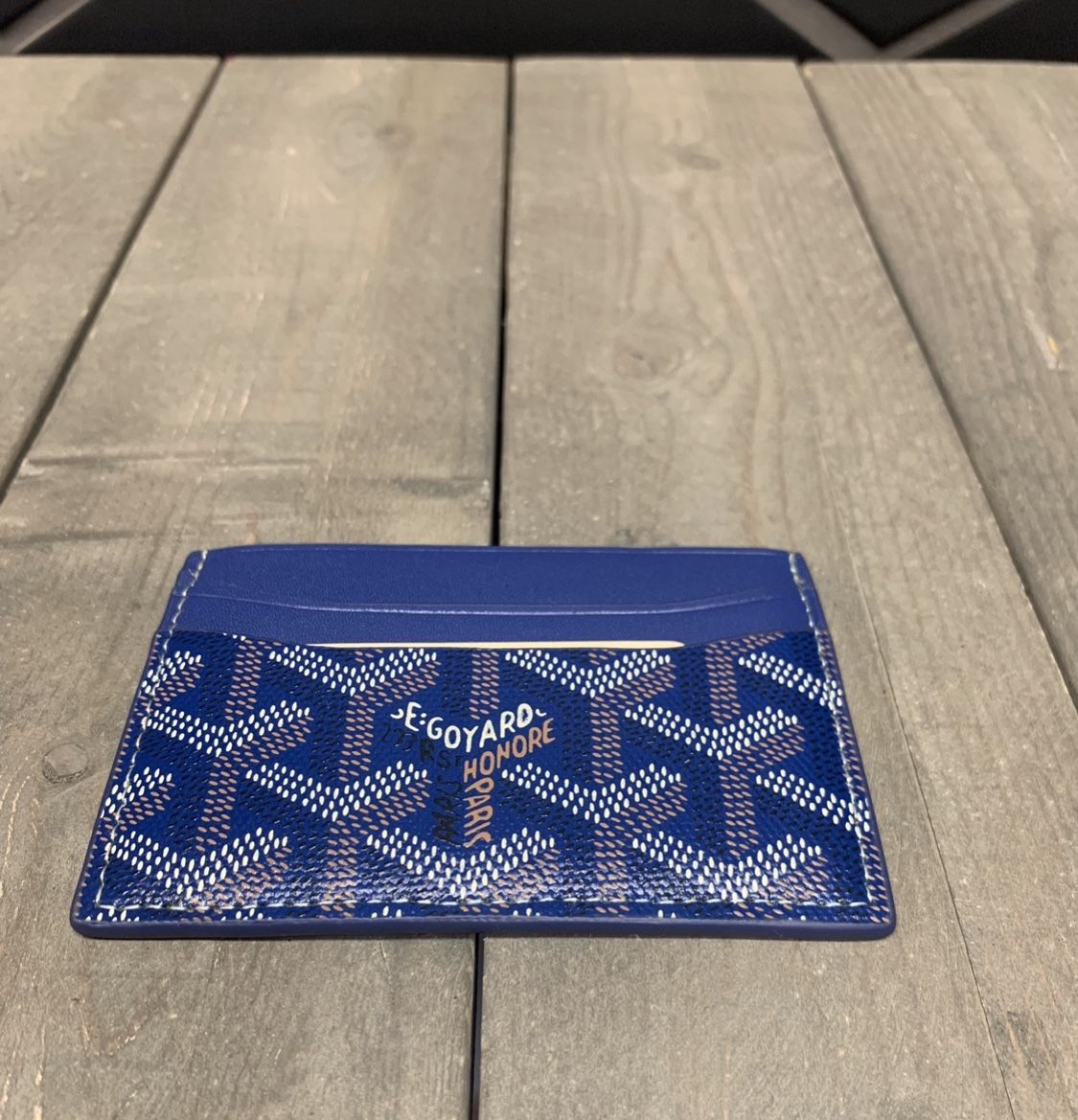 New! GoYard Credit Card Holder Blue