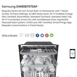NEW NEVER INSTALLED samsung Smart Dishwasher Panel Ready Paid $1200 Selling For $500 Still In Box 