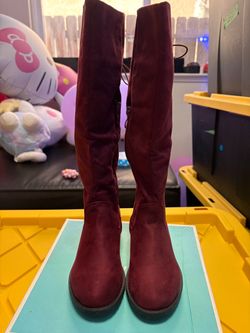 Little Girls Burgundy Boots