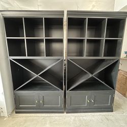 Two Pottery Barn Miller Modular Wine Cabinets