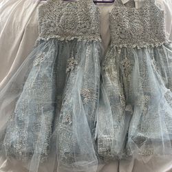 Blue elegant dress girls