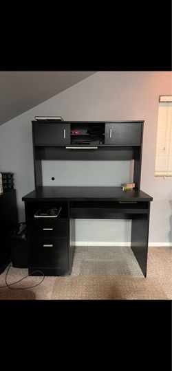 Black Desk with Hutch