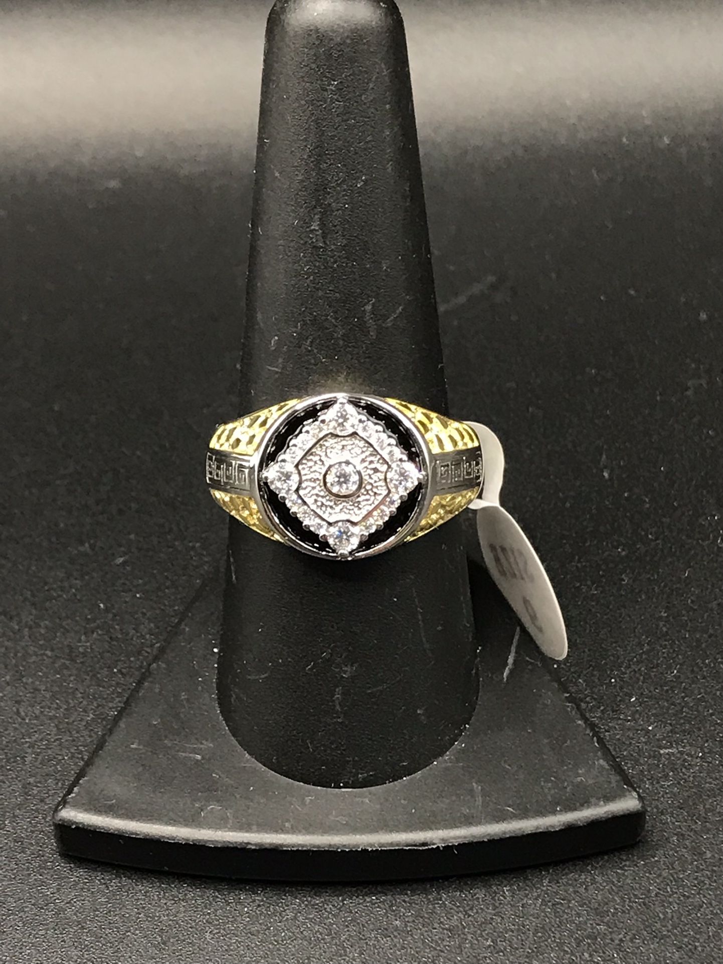 925 Sterling Silver Three Tone Moissanite Men’s Ring Size 9