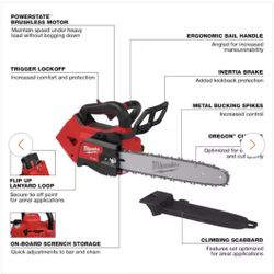  Cordless Chainsaws / Milwaukee Cordless Ch Milwaukee M18 FUEL 14 in. Top Handle 18V Lithium-lon Brushless Cordless Chainsaw with 14 in. Top Handle Ch