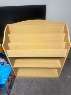 Wood toy box book shelf