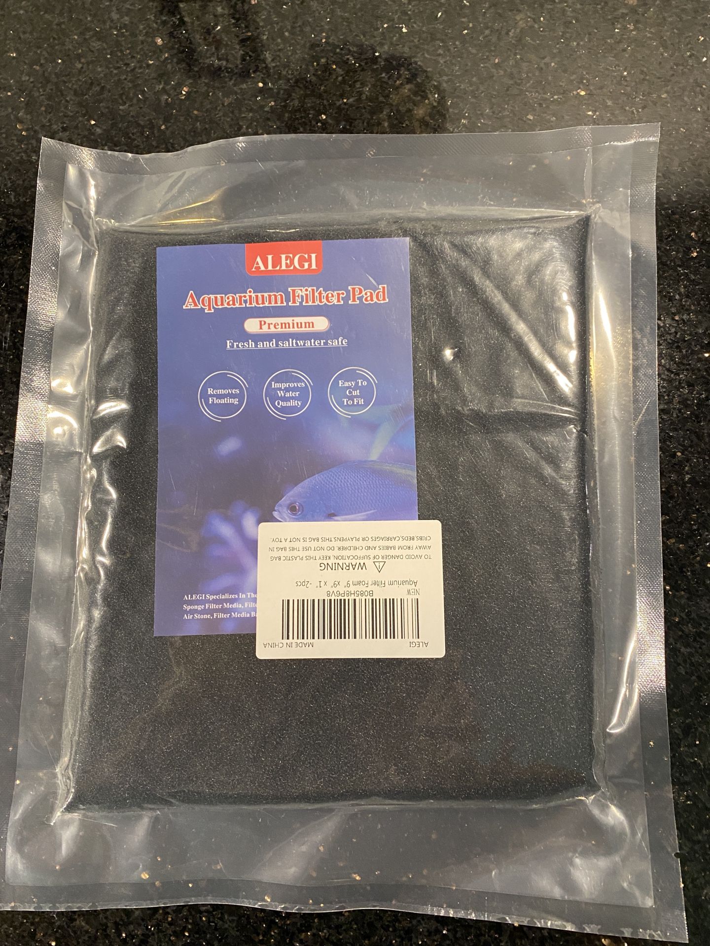 ALEGI Aquarium Filter Foam Pad Premium Fresh & Saltwater Cut to Fit 9x9x1" 2pcs