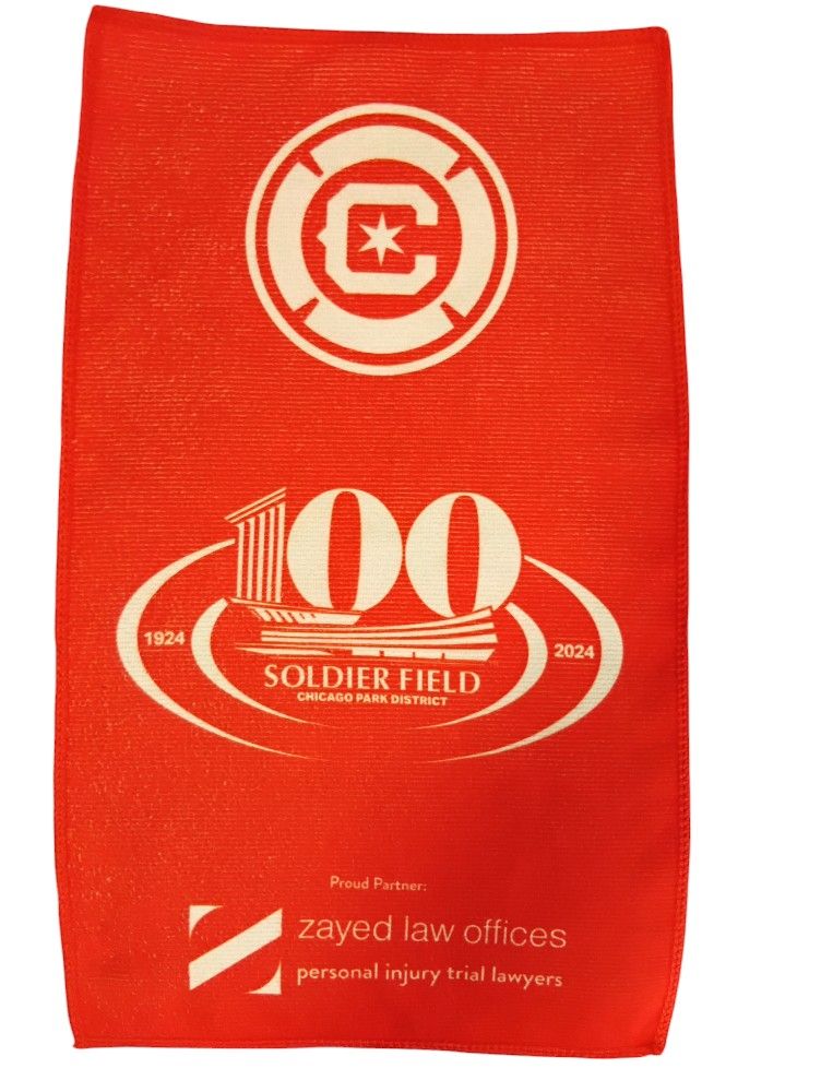 Chicago Fire FC Soldier Field 100 Years Commemorative Rally Towel SGA 10/19/2024