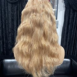 New! Unworn! Human hair 16 inch, #27 Blonde, Middle U part wig, Medium Size Cap